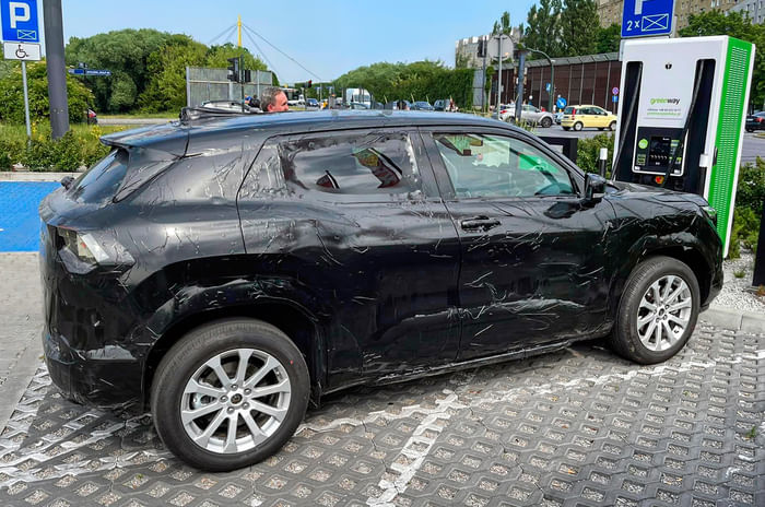 Maruti electric SUV spied side profile